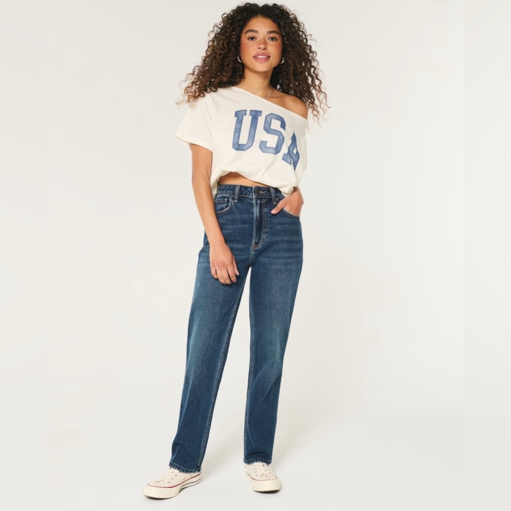 ULTRA HIGH-RISE DARK WASH 90S STRAIGHT JEANS